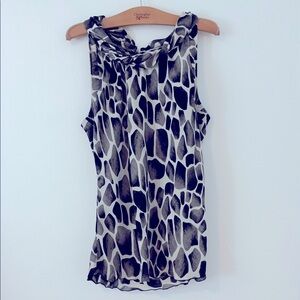 Signature by Larry Levine Black and Gray Sleeveless Blouse